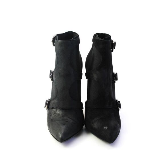 Walter Steiger Womens Leather Buckle Up High Heels Ankle Boots Black Size 37 7 - Picture 2 of 5